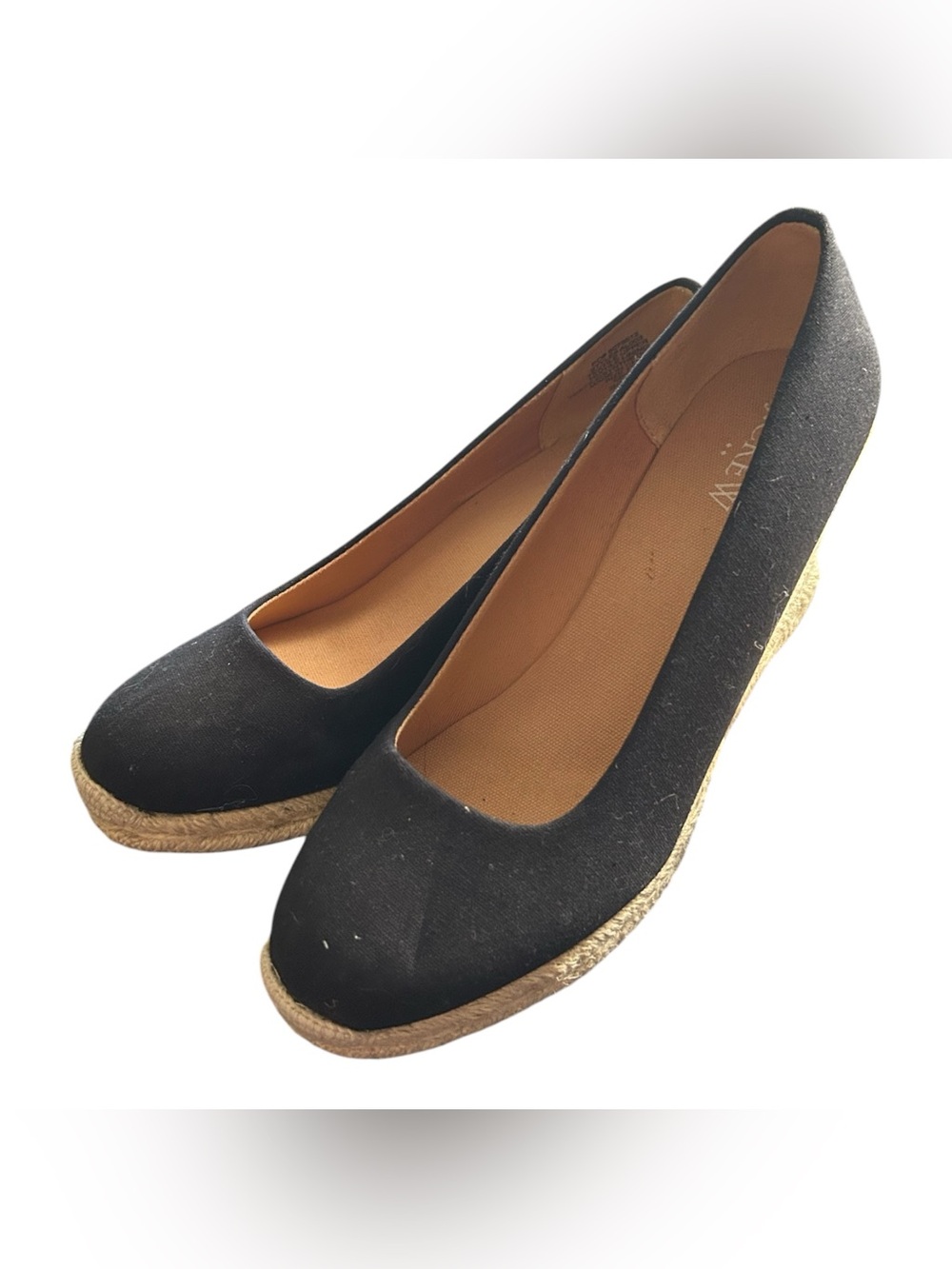 J. Crew Black Espadrille Wedge Pumps sz 7.5 new